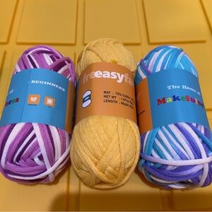 Bundle of 3 Easy Yarn For Beginners Crochet Knit